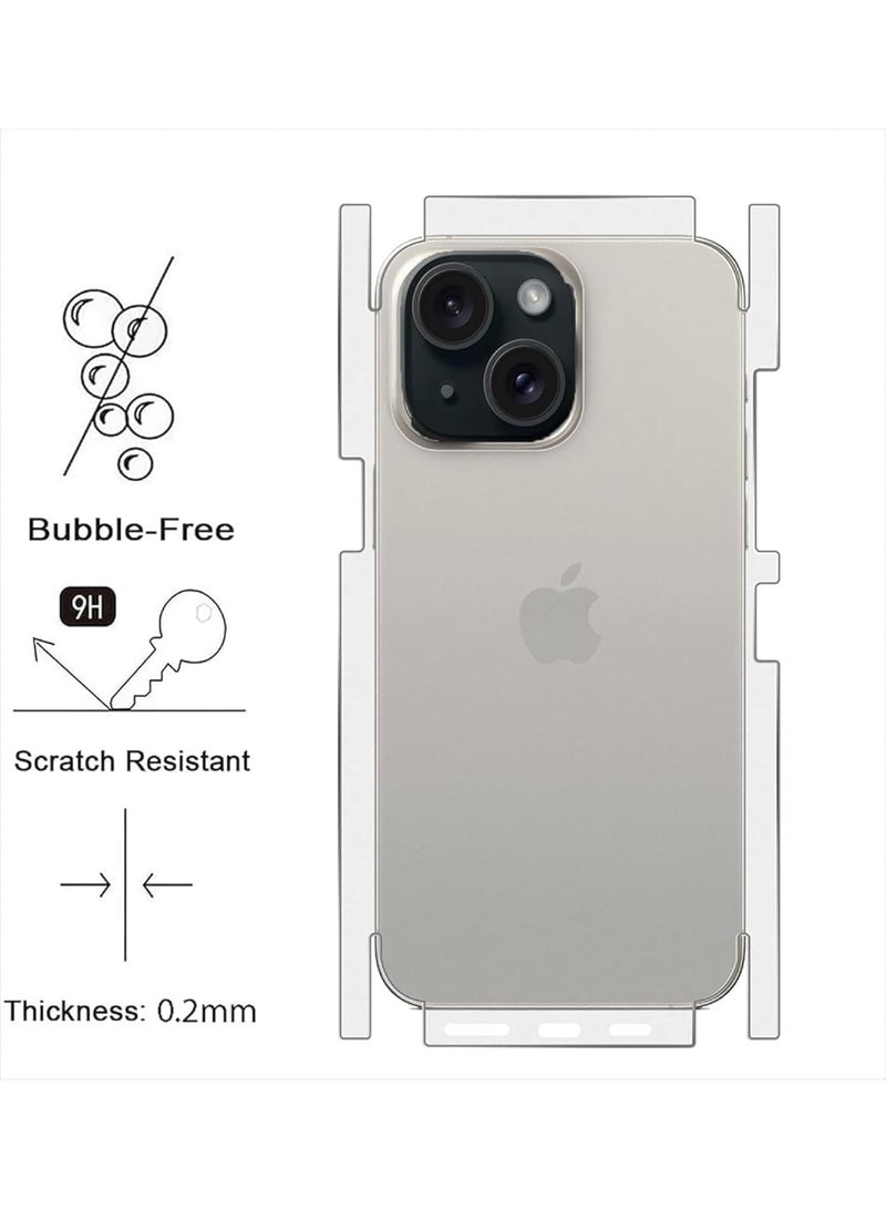 Muzz MATTE Back Sticker Screen Protector for iPhone 15 Plus, Matte Anti-Fingerprint, Full Side Anti-Scratch, Gelatin Material (iPhone 15 Plus) - Image 5